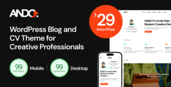 Ando - Performance Optimized WordPress Blog and CV Theme for Creative Professionals